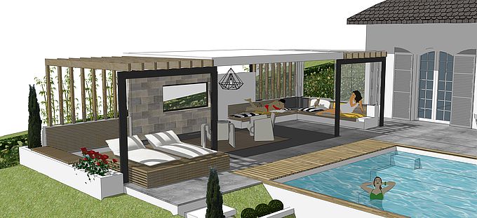 Piscine et espace détente