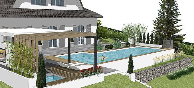 Piscine et espace détente
